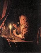 Girl Eating an Apple sg SCHALCKEN, Godfried